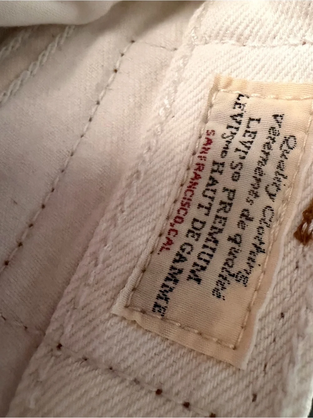 Levi's Cream Straight Leg High-Rise Jeans - Picture 6 of 8